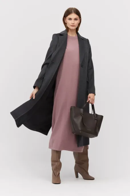 Brązowa skórzana torba shopper