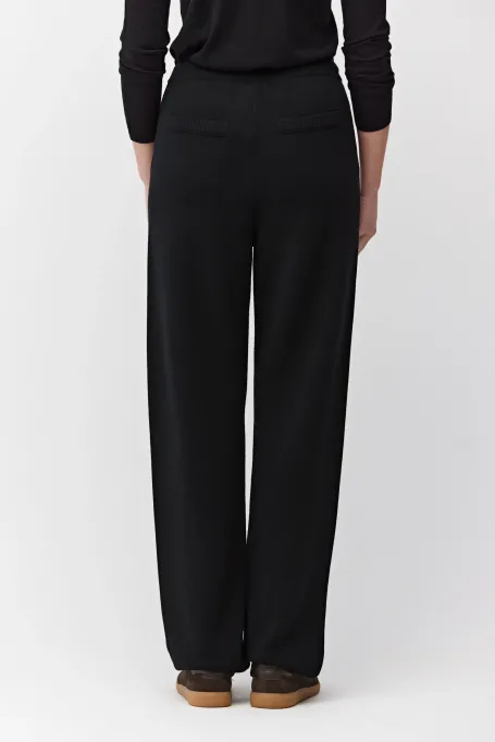 Spodnie z wełny merynosowej czarny