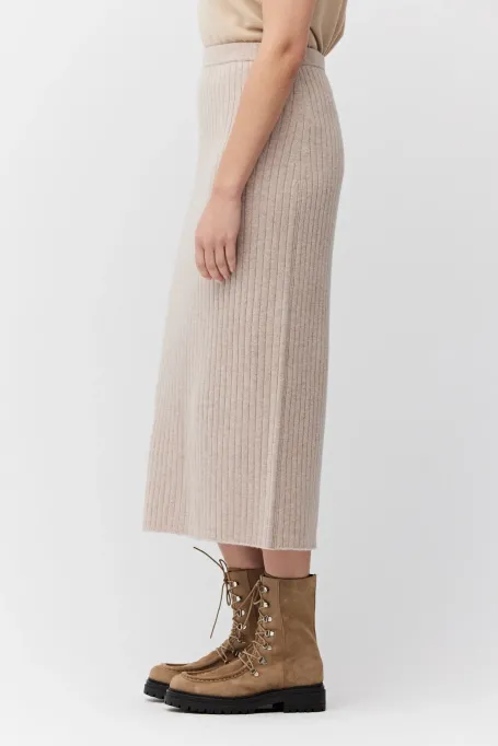 Spódnica z wełny merynosowej beż