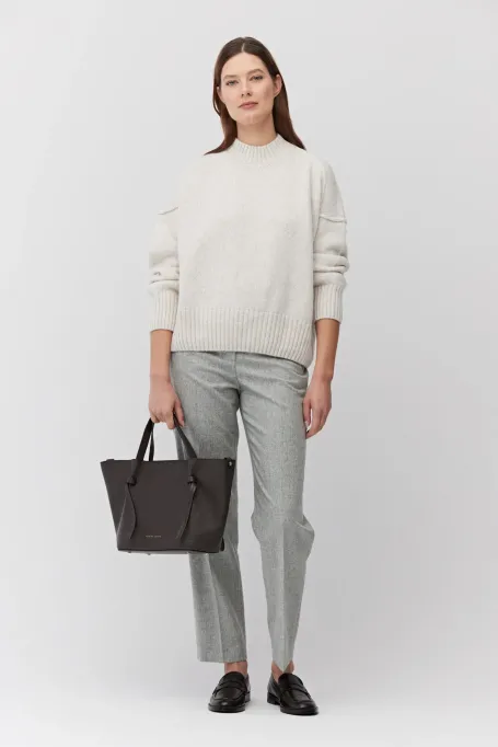 Sweter z wełną merynosową beż