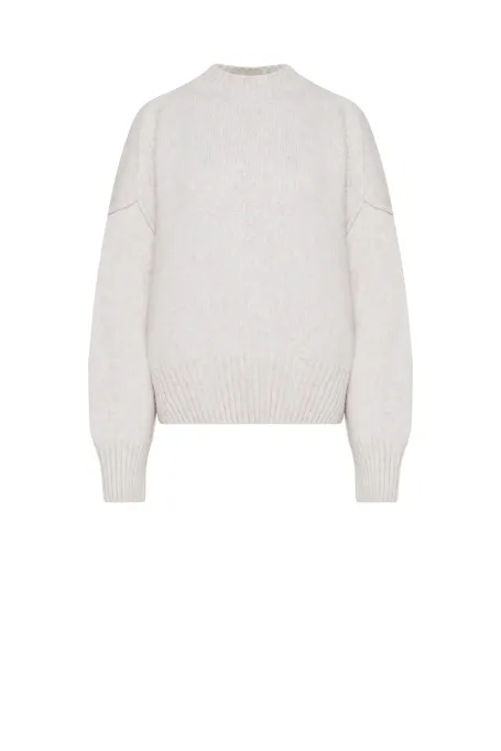 Sweter z wełną merynosową beż