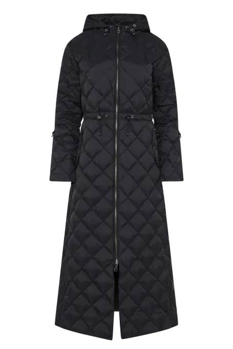 Długa kurtka z kapturem czarny