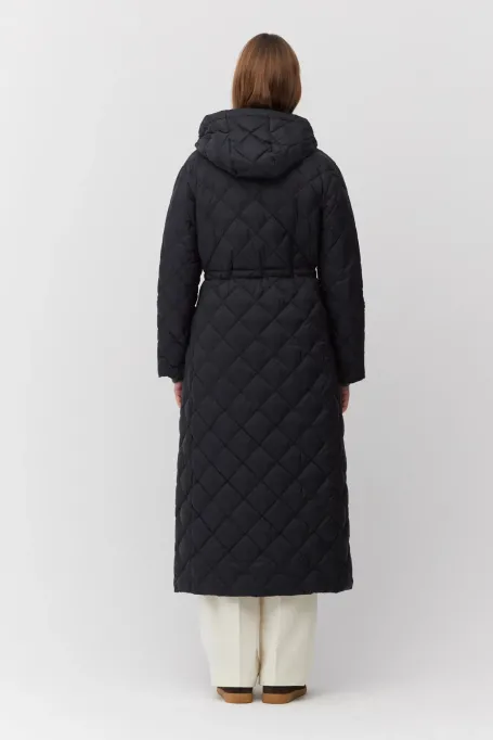 Długa kurtka z kapturem czarny