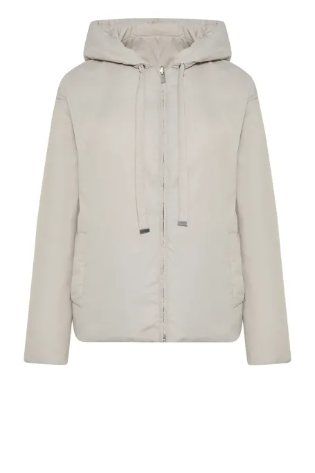 Dwustronna kurtka puchowa z kapturem beż