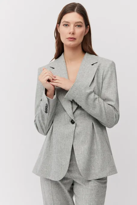 Szary żakiet do garnituru z kaszmirem