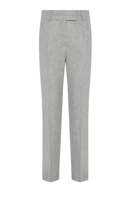 Szare spodnie do garnituru z kaszmirem
