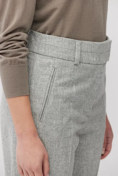 Szare spodnie do garnituru z kaszmirem