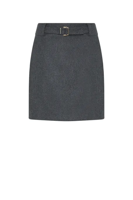 Szara mini spódnica z kaszmirem