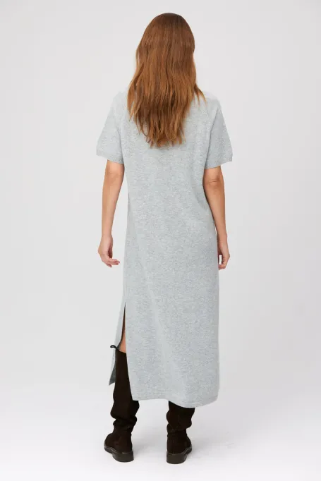 Szara sukienka midi z wełny merynosowej i kaszmiru - Patrizia Aryton