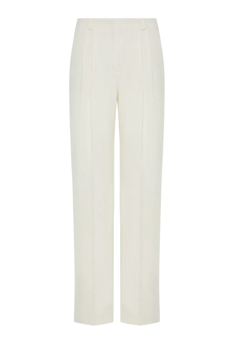 Śmietankowe wełniane spodnie do garnituru z kaszmirem damskie - Patrizia Aryton Śmietankowe wełniane spodnie do garnituru z kaszmirem damskie - Patrizia Aryton