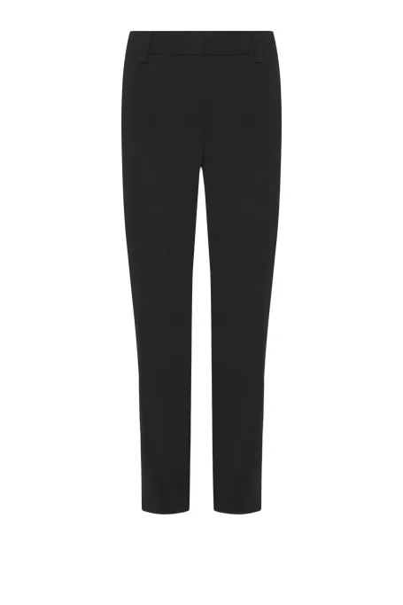Czarne spodnie z bawełny ze zwężaną nogawką damskie - Patrizia Aryton