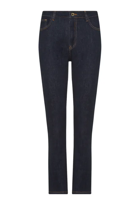 Granatowe jeansy o prostym kroju damskie - Patrizia Aryton Granatowe jeansy o prostym kroju damskie - Patrizia Aryton