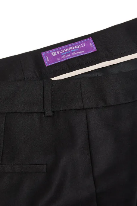 Czarne wełniane spodnie z szeroką nogawką damskie - Patrizia Aryton