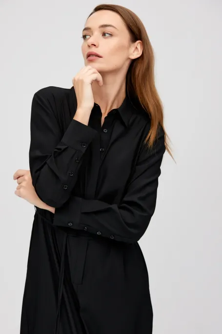 Czarny kombinezon z jedwabiu