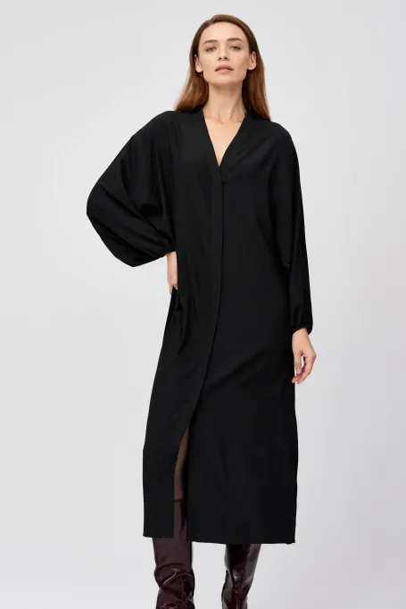 Czarna sukienka z jedwabiu