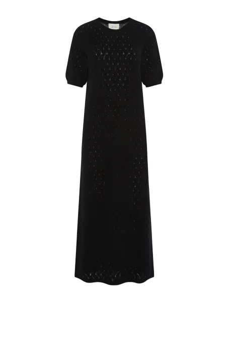 Sukienka z wełny merynosowej i domieszki wełny alpaki czarny