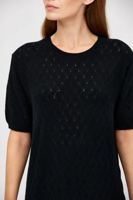 Sukienka z wełny merynosowej i domieszki wełny alpaki czarny