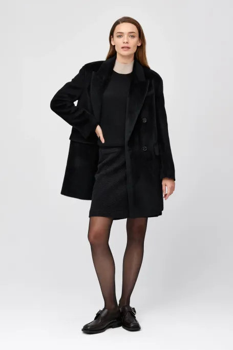 Mini spódnica z wełną czarny