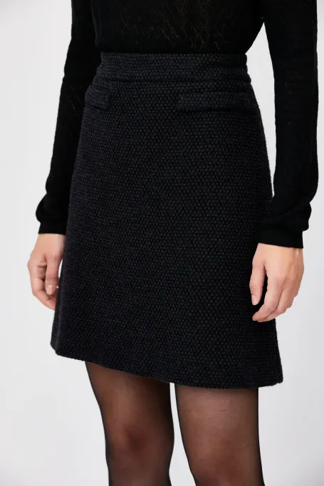Mini spódnica z wełną czarny