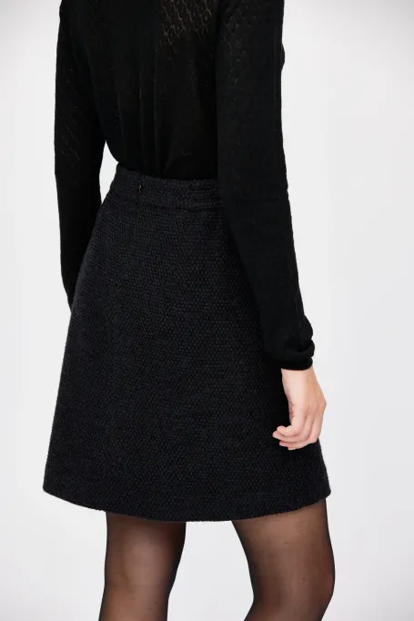 Mini spódnica z wełną czarny
