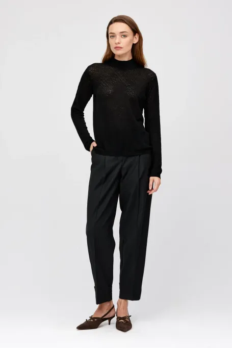 Półgolf z wełny merynosowej czarny