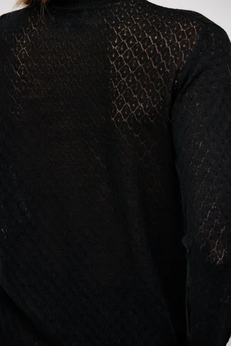 Półgolf z wełny merynosowej czarny