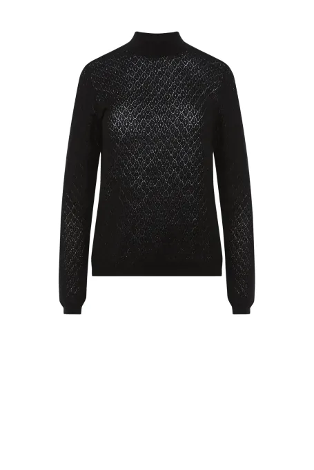 Półgolf z wełny merynosowej czarny