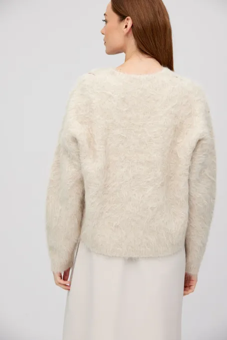 Sweter z wełną alpaki beż