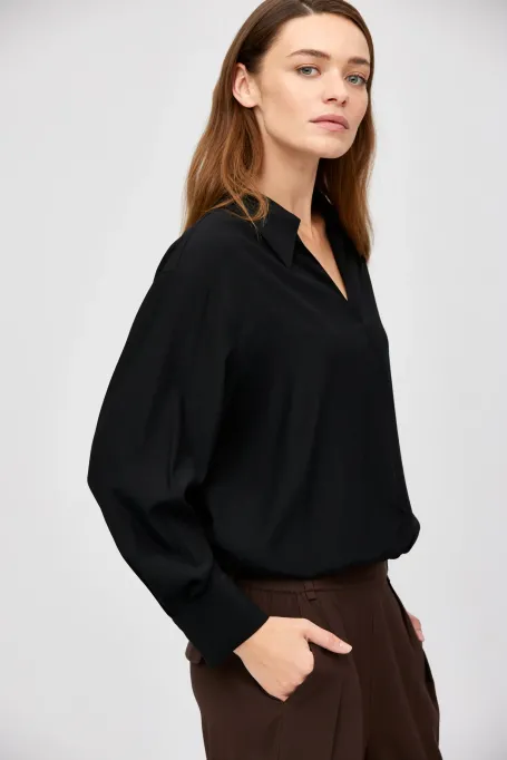 Czarne body z jedwabiu