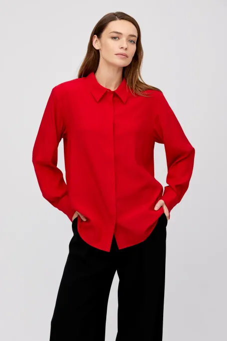 Koszula z jedwabiu czerwony