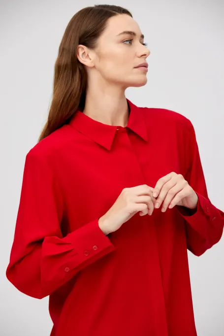 Koszula z jedwabiu czerwony