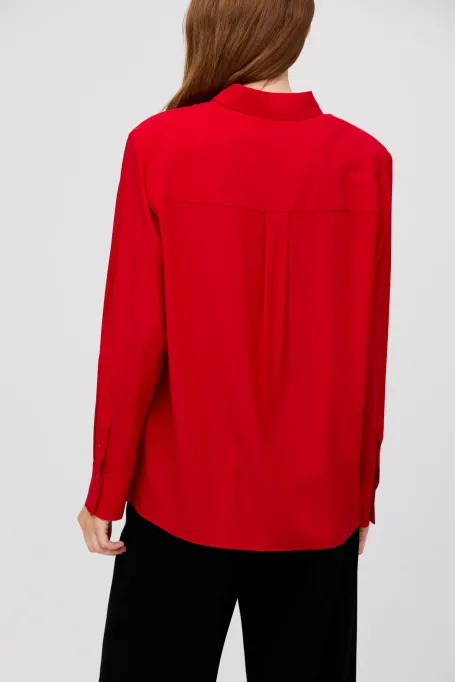 Koszula z jedwabiu czerwony