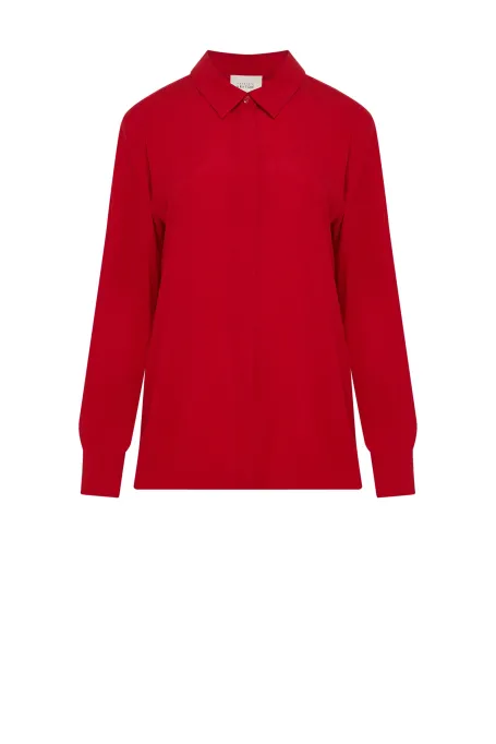 Koszula z jedwabiu czerwony