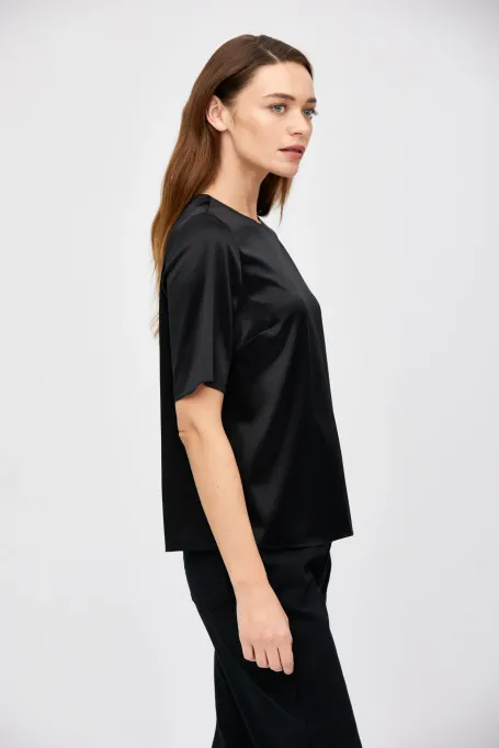 Czarna bluzka z jedwabiu