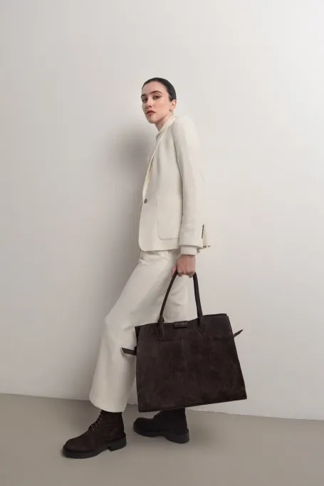 Sznurowane botki ze skóry zamszowej damskie - Patrizia Aryton