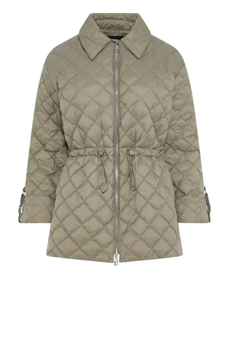 Zielona kurtka puchowa z kołnierzem damska - Patrizia Aryton
