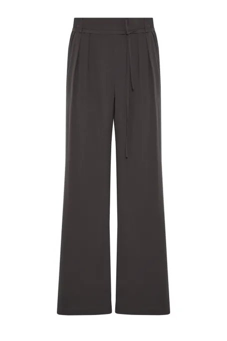 Szerokie szare spodnie z jedwabiu Szerokie szare spodnie z jedwabiu