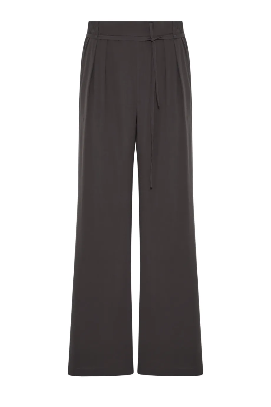 Szerokie szare spodnie z jedwabiu Szerokie szare spodnie z jedwabiu