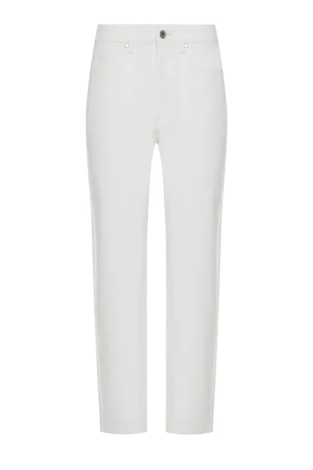 Białe jeansy barrel z wysokim stanem Białe jeansy barrel z wysokim stanem