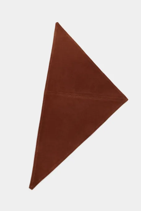 Brązowa apaszka ze skóry zamszowej damska - Patrizia Aryton