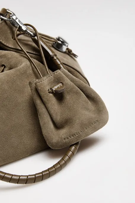 Zielona torebka ze skóry zamszowej damska - Patrizia Aryton