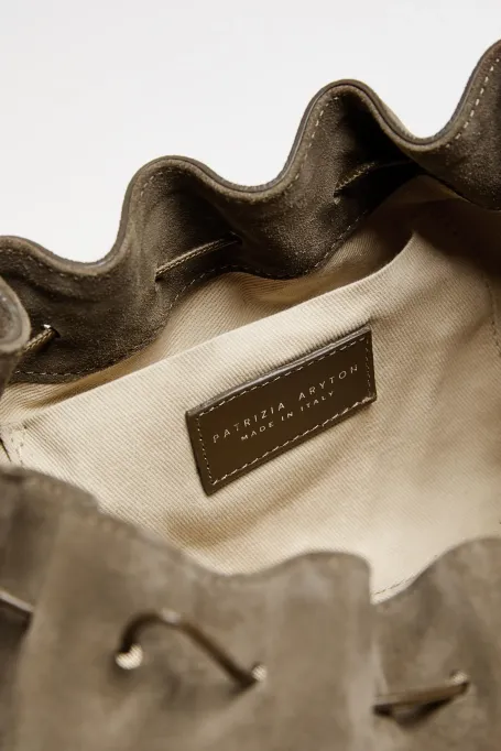 Zielona torebka ze skóry zamszowej damska - Patrizia Aryton