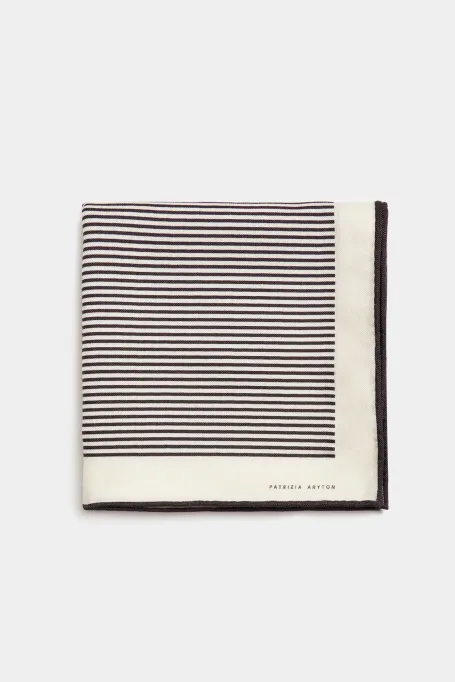 Chusta z wełny i jedwabiu w biało czarny wzór damska - Patrizia Aryton