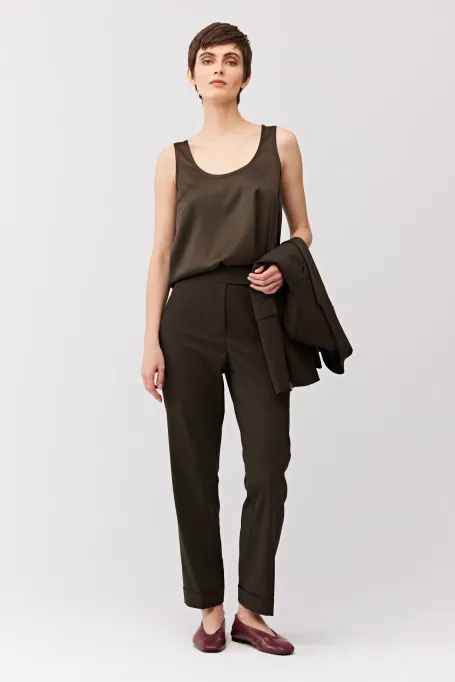 Wełniane spodnie do garnituru damskie - Patrizia Aryton