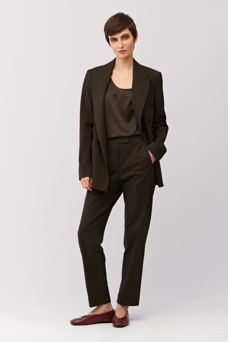 Wełniane spodnie do garnituru damskie - Patrizia Aryton