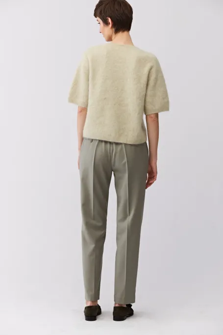 Zielone spodnie z welny damskie - Patrizia Aryton