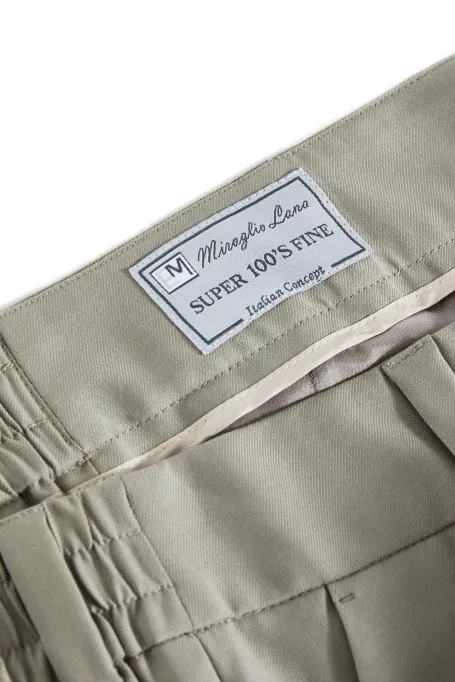 Zielone spodnie z welny damskie - Patrizia Aryton