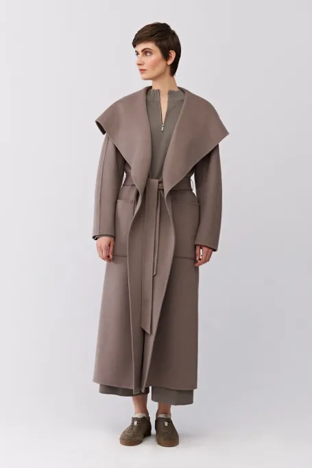 Płaszcz z jedwabiem doubleface damski - Patrizia Aryton