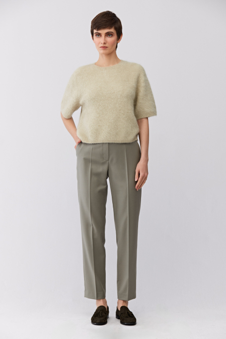 Zielone spodnie z wełny