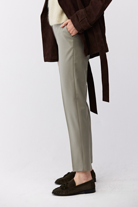 Zielone spodnie z wełny